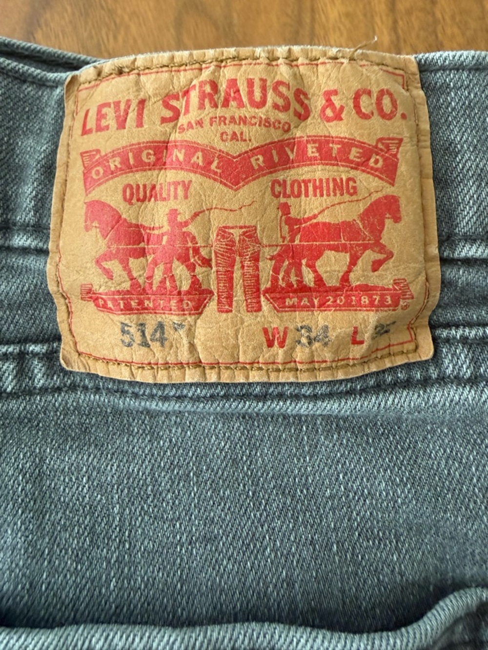 Levi's 514 34x32 Gray Slim Straight Jeans - Picture 6 of 6